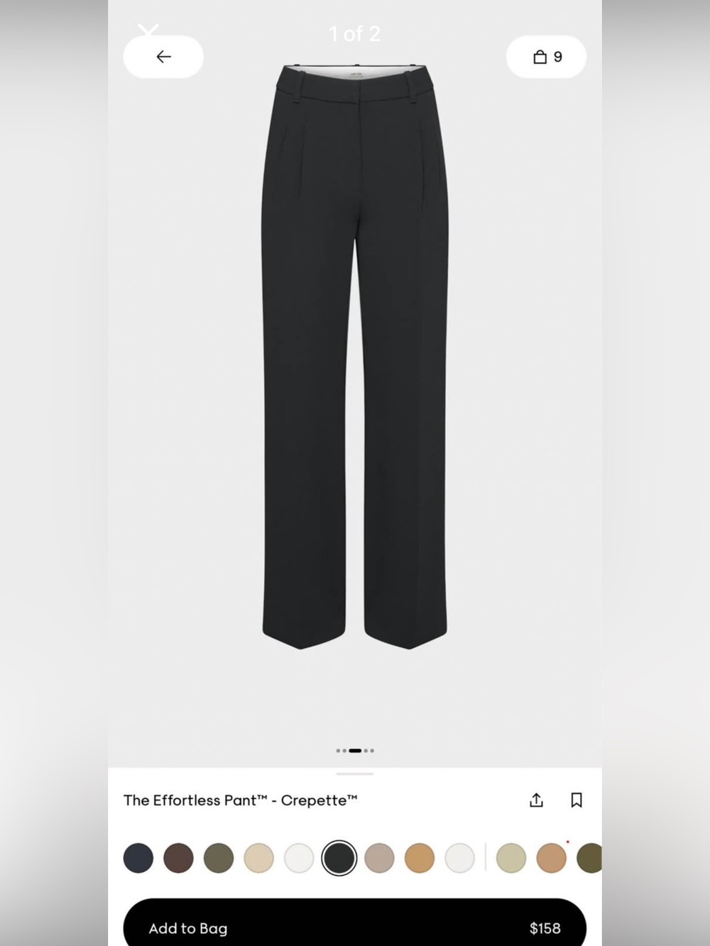 Aritzia Effortless Pants - Crepette (black size 00)